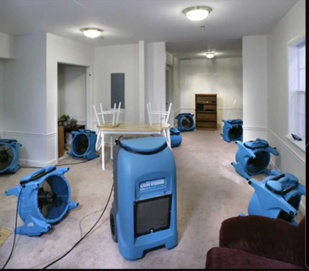 Air movers and dehumidifier setup for Water Extraction & Removal in Mexico